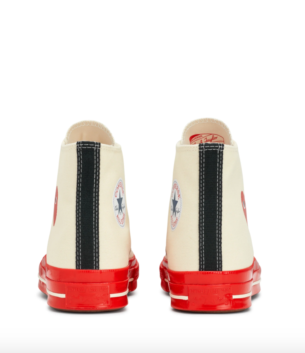 CONVERSE RED HEART CHUCK TAYLOR ALL STAR 70 HIGH WHITE RED SOLE THE ROOM BY BASMATEE