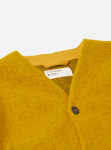 YELLOW WOOL FLEECE CARDIGAN