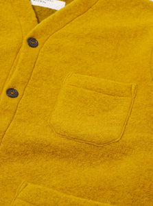 YELLOW WOOL FLEECE CARDIGAN