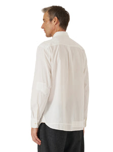 WHITE POPELIN PATCHED LAZY DAY SHIRT