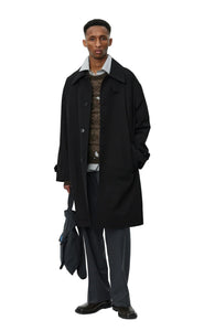 CLIENT COAT - BLACK GABARDINE