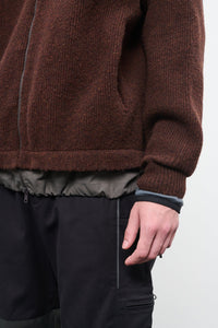 FELTED KNIT JACKET - RUSTY BROWN