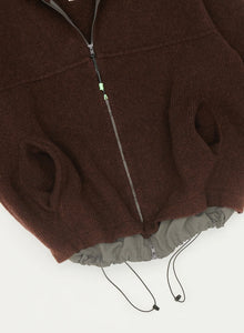 FELTED KNIT JACKET - RUSTY BROWN