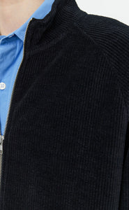 LEISURE ZIP UP BLACK JERSEY CORD