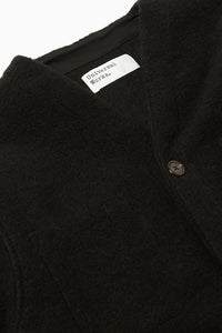 CARDIGAN JACKET BLACK WOOL FLEECE