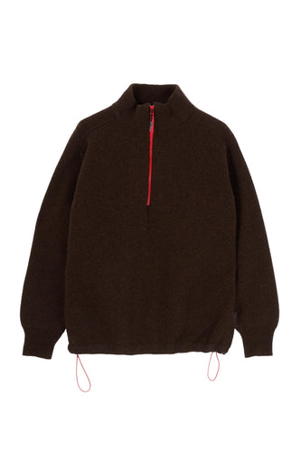 FELTED HIGH NECK - DARK BROWN