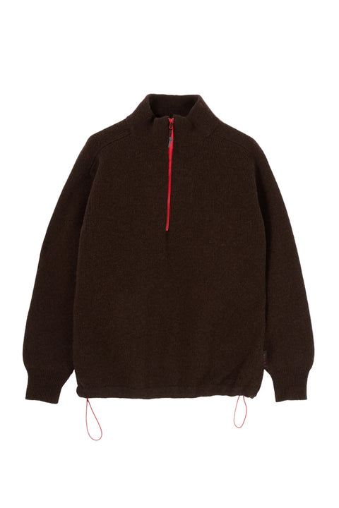 FELTED HIGH NECK - DARK BROWN