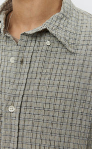 BUTTON DOWN SHIRT - GREY GENERATION CHECK - THE ROOM BY BASMATEE