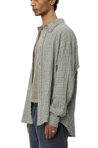 BUTTON DOWN SHIRT - GREY GENERATION CHECK - THE ROOM BY BASMATEE