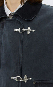 CLAPS JACKET - WASHED BLACK - THE ROOM BY BASMATEE