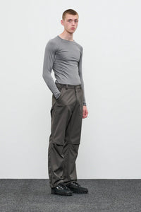 CUT KNEE PANTS - DOVE GREY - THE ROOM BY BASMATEE