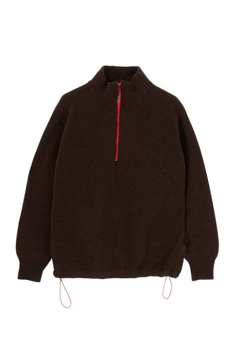 FELTED HIGH NECK - DARK BROWN - THE ROOM BY BASMATEE