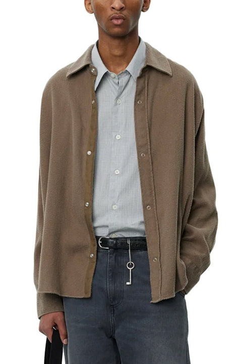 GAMBLER SHIRT - DARK TAUPE FUZZ - THE ROOM BY BASMATEE