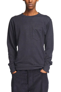 L/S POCKET T MILITARY JERSEY NAVY - THE ROOM BY BASMATEE