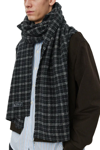 WOOL SCARF DARK GREY