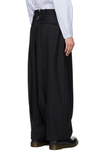 WOOL PLEATED SERGE PANTS