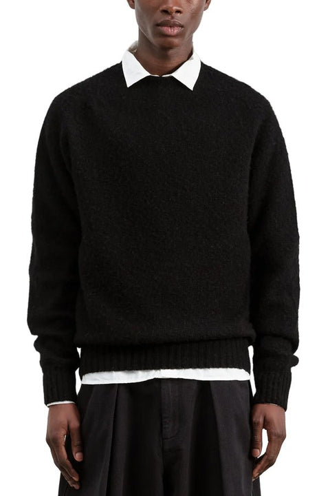 SUEDEHEAD CREW NECK KNIT BLACK - THE ROOM BY BASMATEE