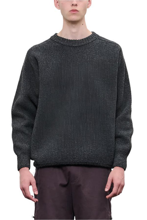 FELTED WOOL CREWNECK - ASPHALT GRAY