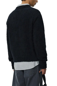 V-NECK SWEATER - FURRY BLACK