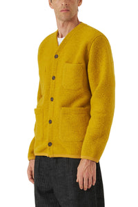 YELLOW WOOL FLEECE CARDIGAN