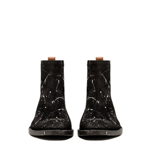 BLACK SUEDE QUENTIN BOOTS WITH PAINT SPLASHES _ MADE IN ITALY