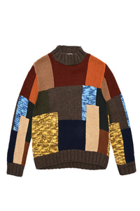 BLUTO CHUNKY PATCHWORK KNIT JUMPER