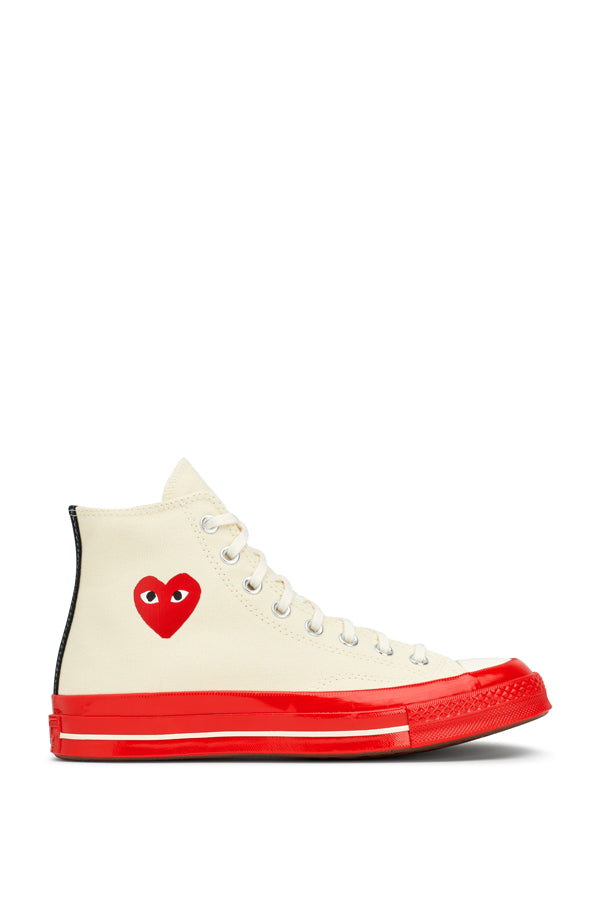 CONVERSE RED HEART CHUCK TAYLOR ALL STAR '70 HIGH (WHITE) RED SOLE